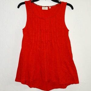Deletta Red Textured Sleeveless Tank – Size XS, 100% Cotton